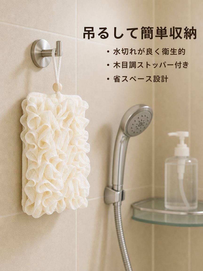 お風呂用ボディタオル二合一