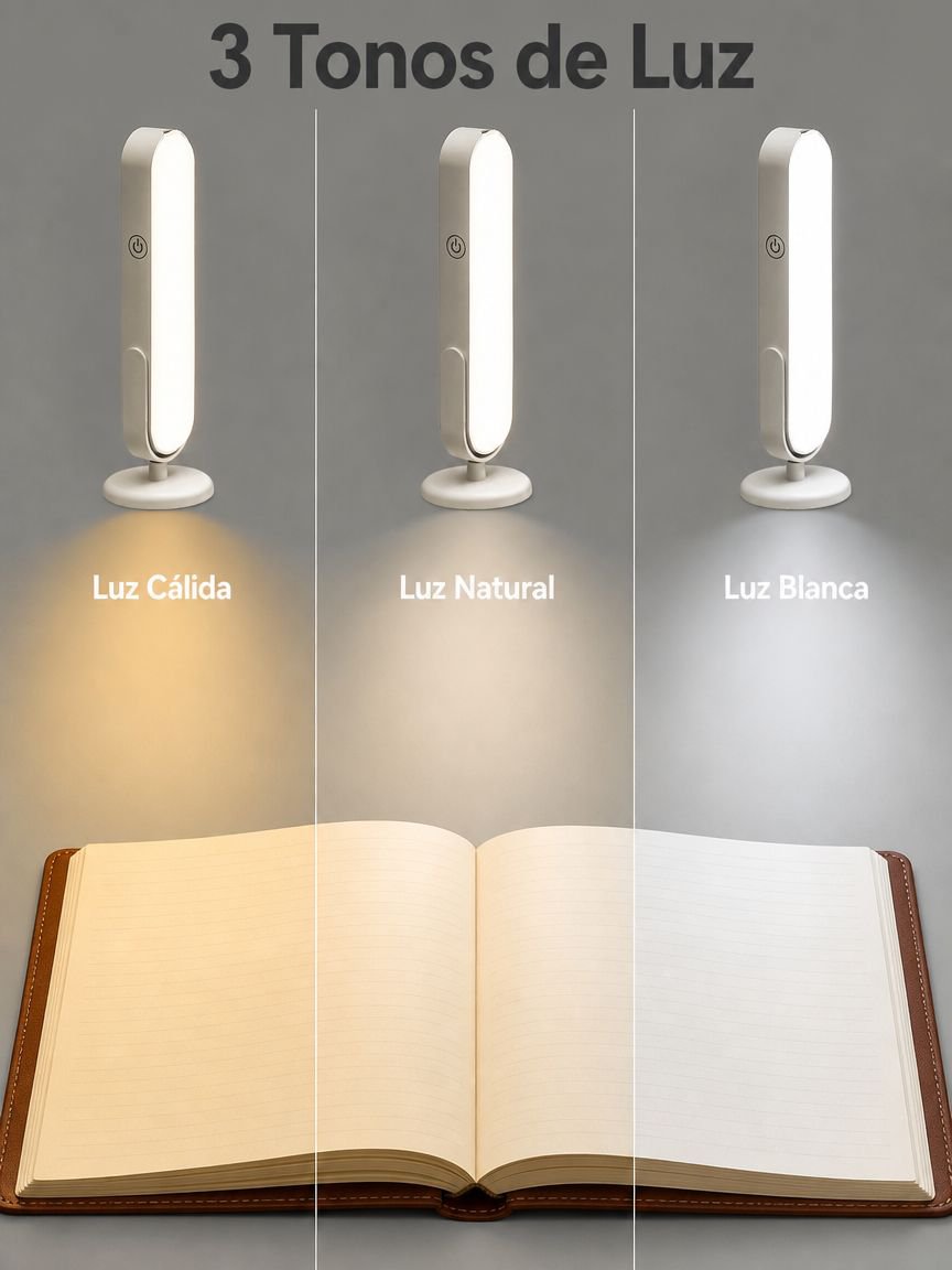Lámpara portátil LED recargable para estudiantes, luz magnética para dormitorio
