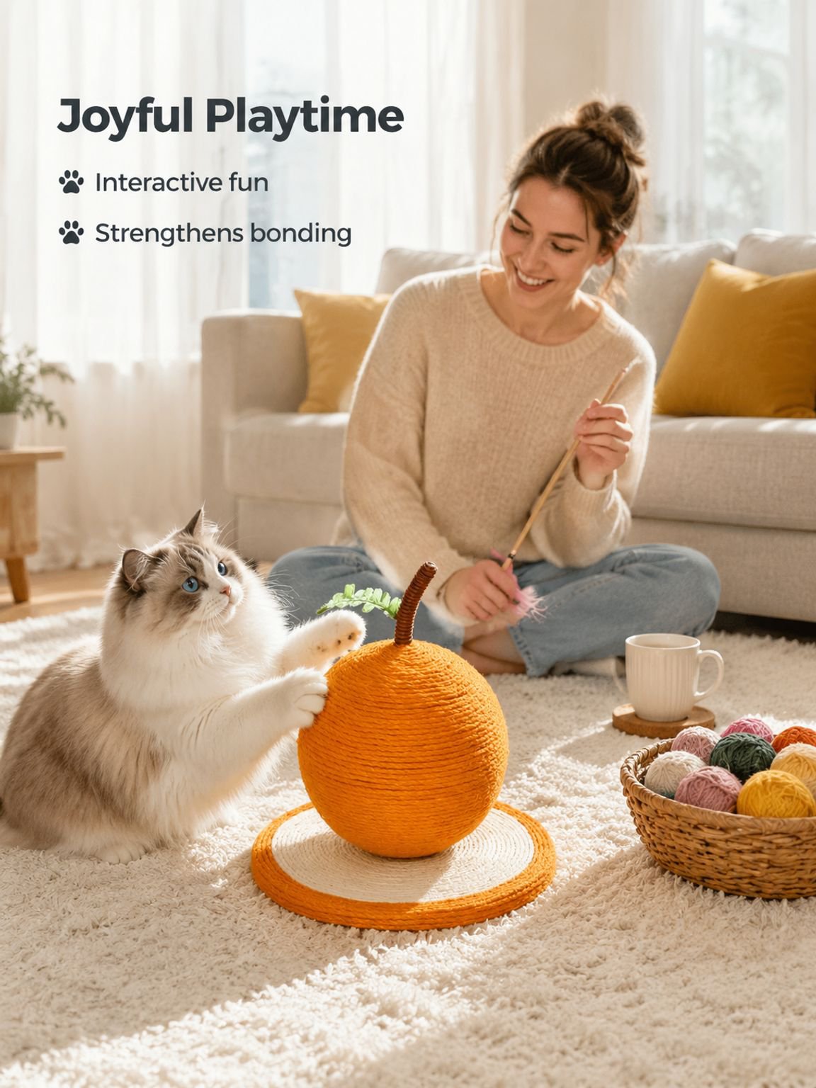 Orange Cat Scratching Post