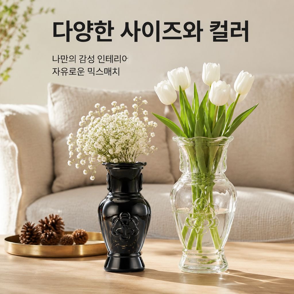 거실용 고급 유리 화병