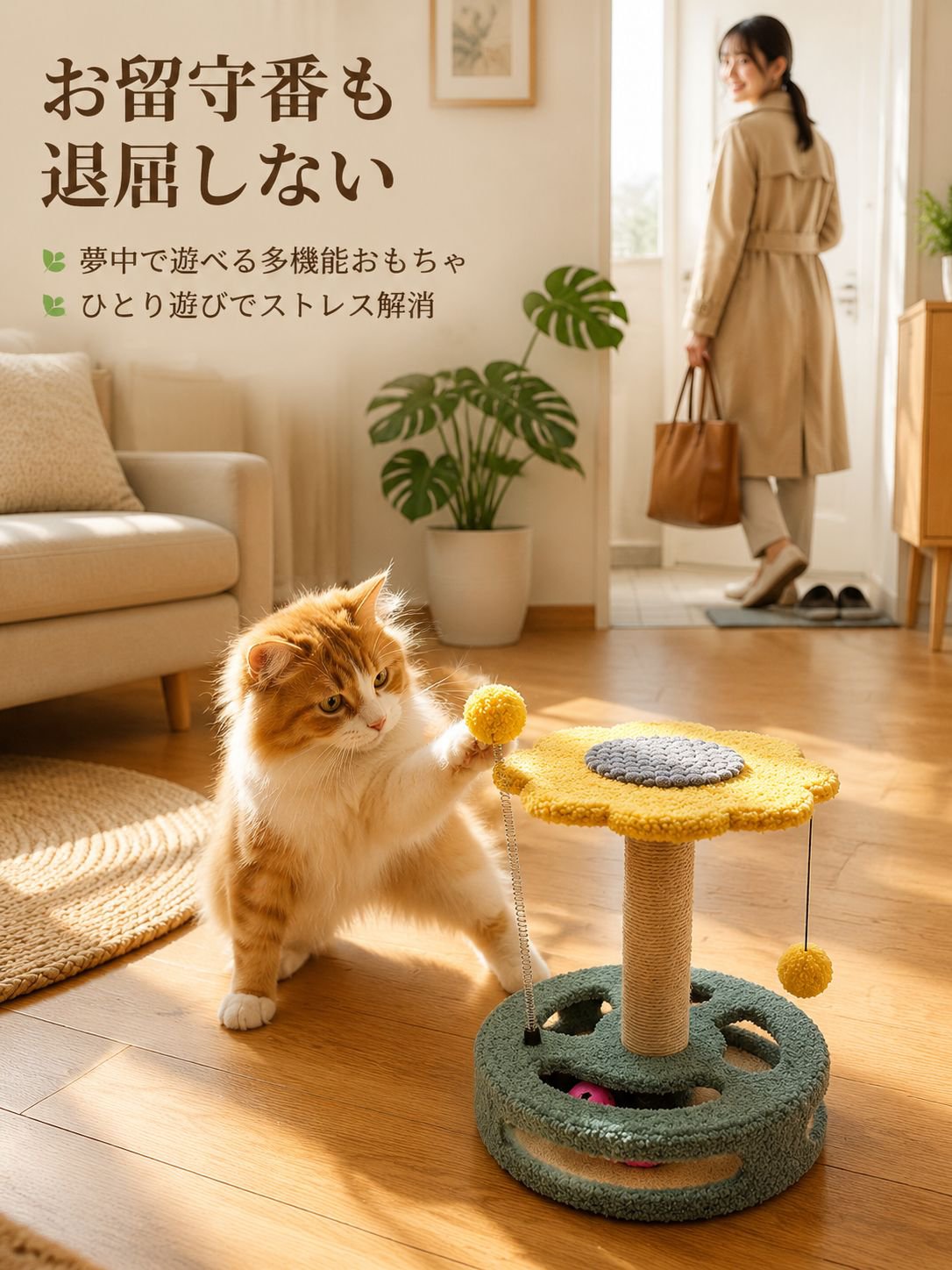 猫用回転盤タイプ爪とぎトイ