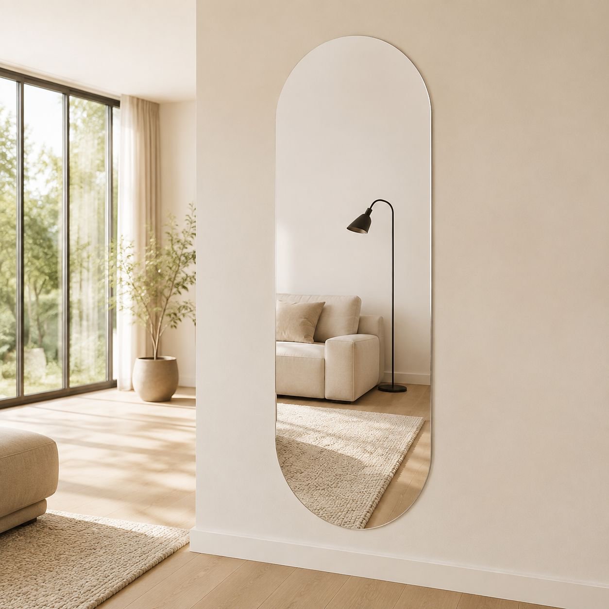 Portable full body HD mirror self-adhesive for home use