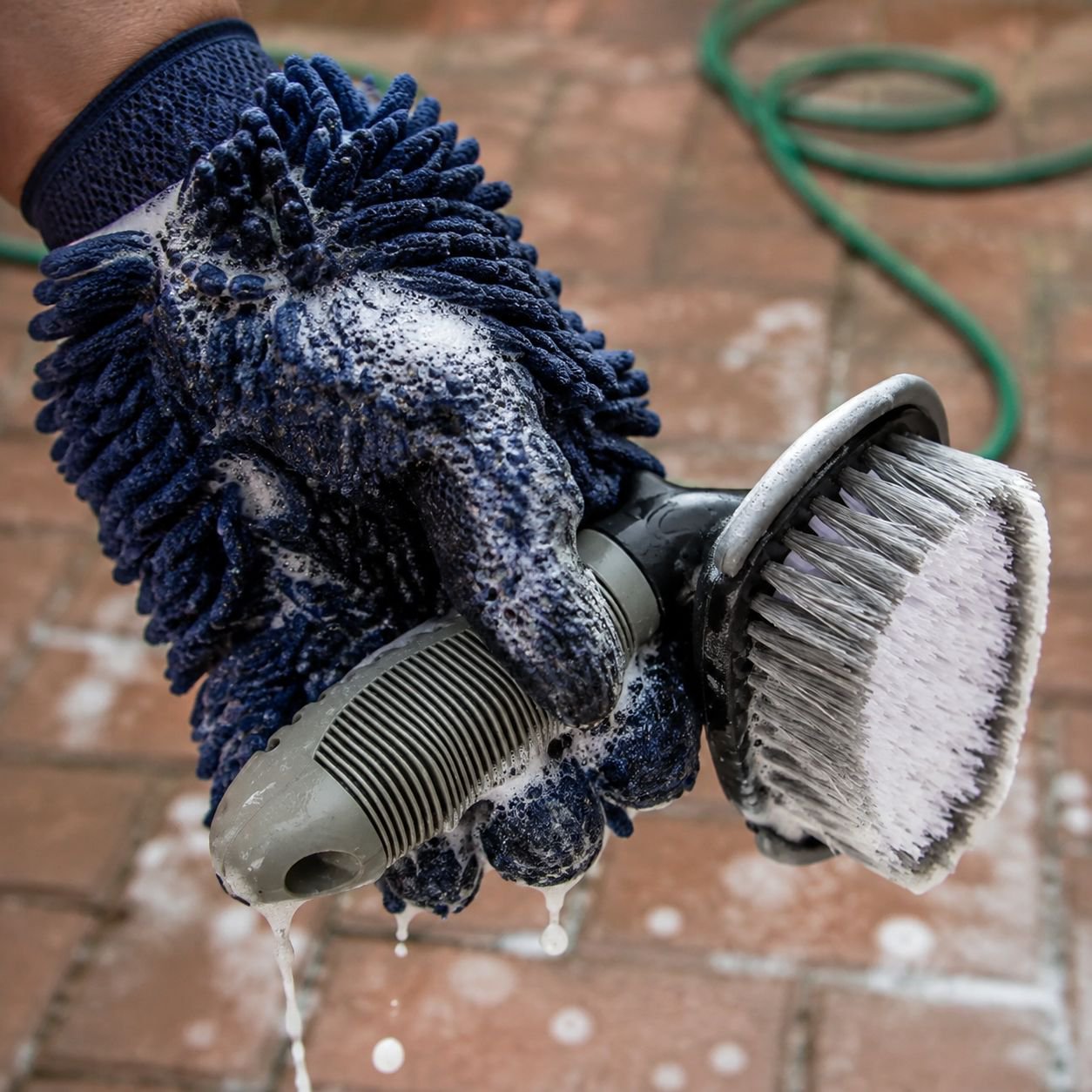 Detailing brush for car interior carpet cleaning