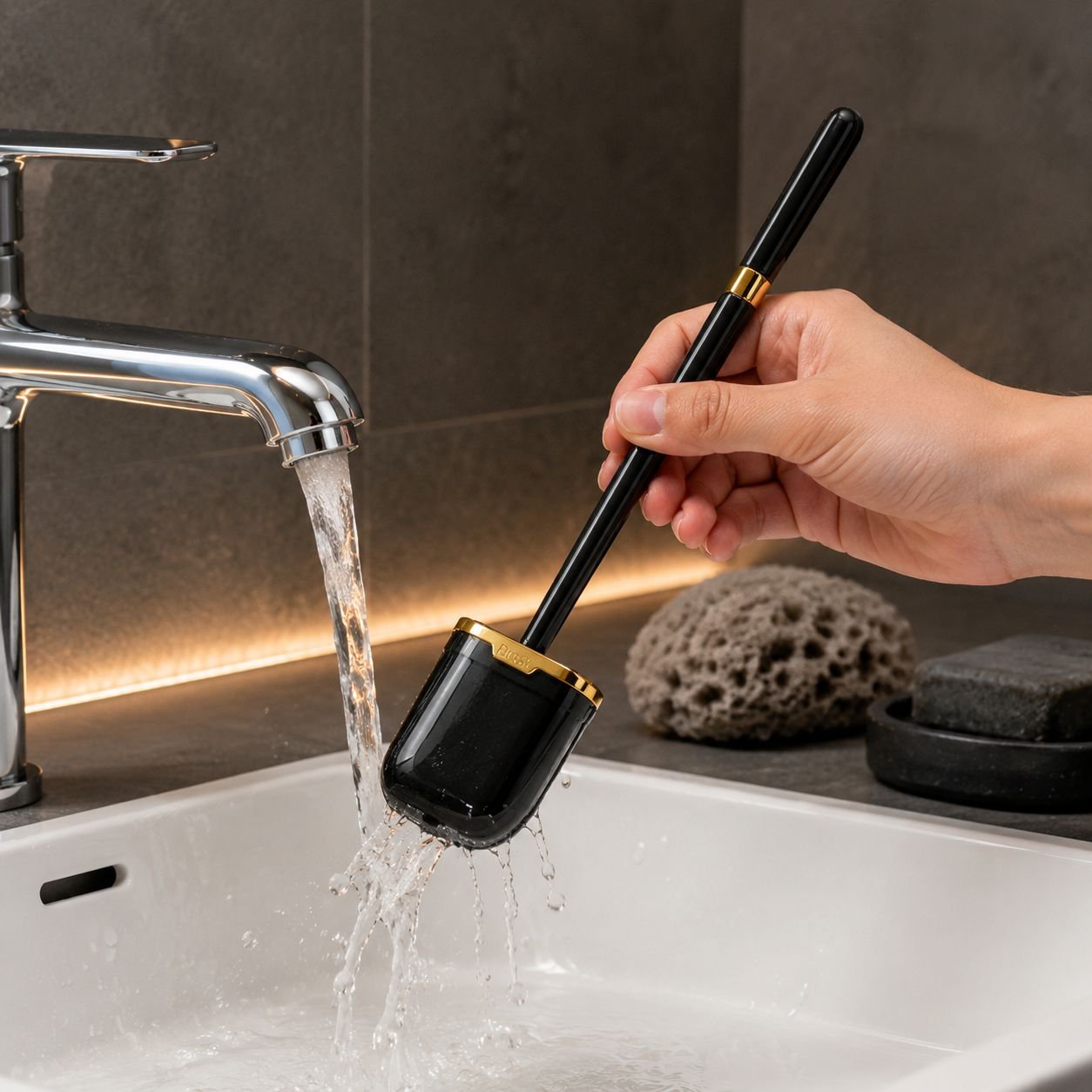 Neue Toilettenbürste fürs Badezimmer, kein toter Winkel, wandmontierte Toilettenbürste aus Silikon f