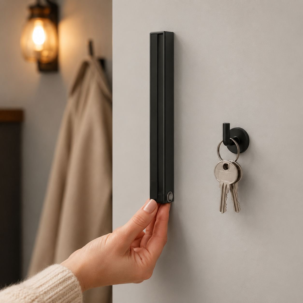 Home No-Drill Wall-Mounted Foldable Hanger with Clip Storage Rack