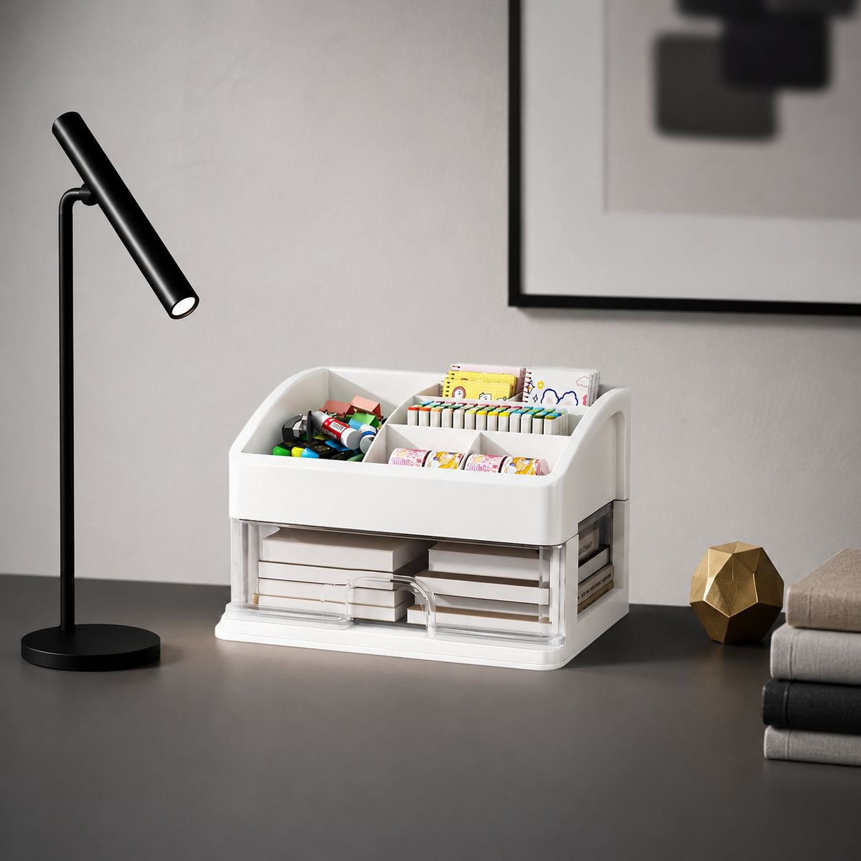 Mobilier de bureau pratique avec caisson à plusieurs tiroirs