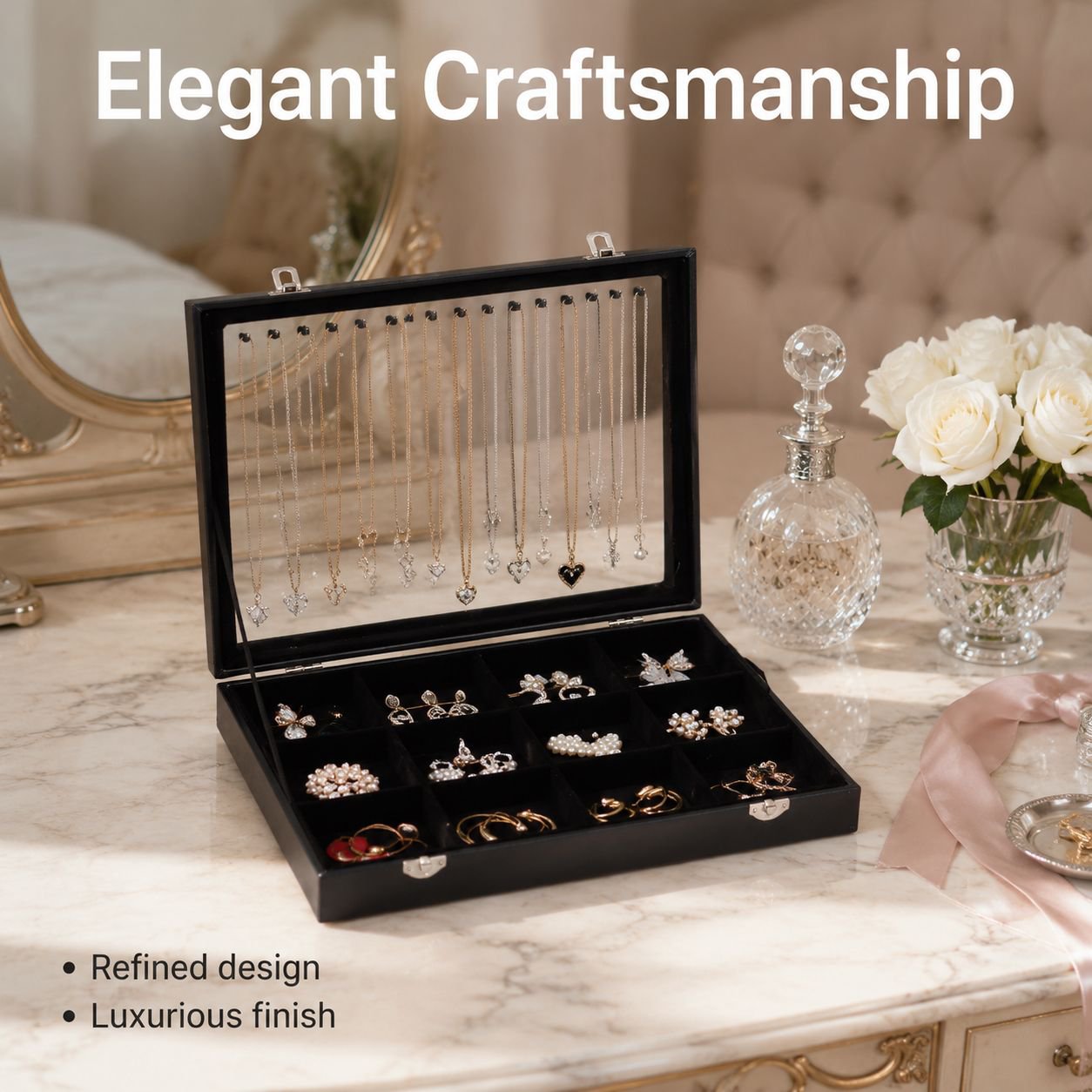 1pc Delicate Large Capacity Necklace Display Rack - Jewelry Organizer Box
