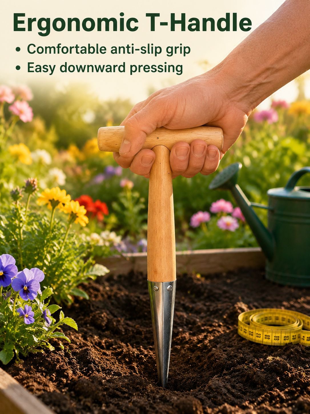 Multi-functional Gardening Hole Punch and Transplanter
