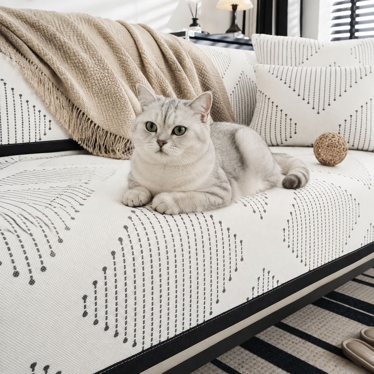 Nonslip Ice Silk Cool Summer Sofa Cushion Cover Towel