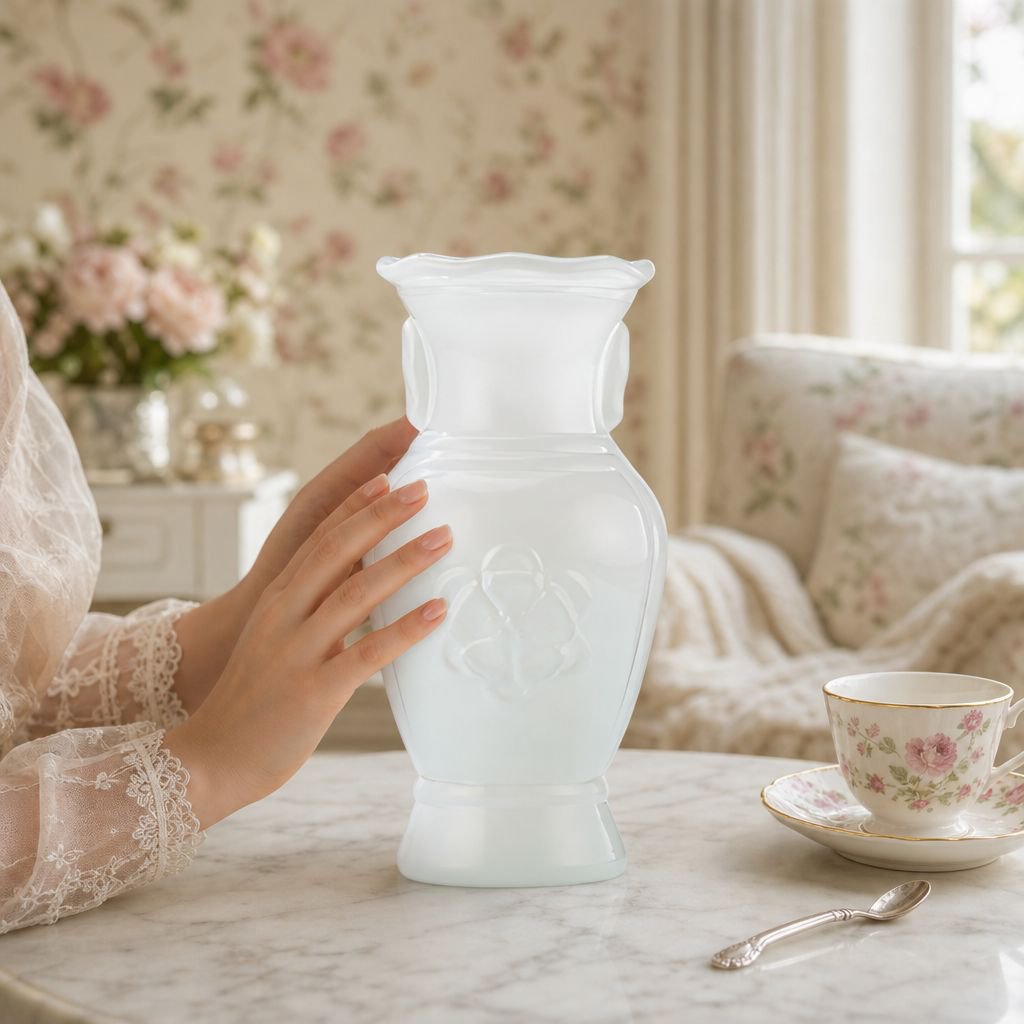 Handcrafted decorative glass vase for home