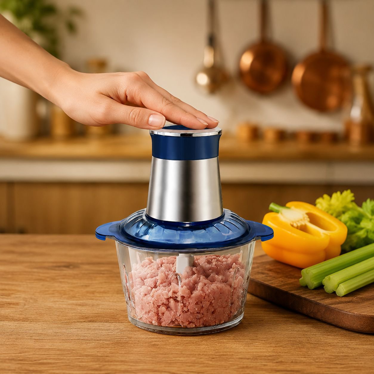 Small Electric Vegetable Meat Grinder Food Processor for Kitchen