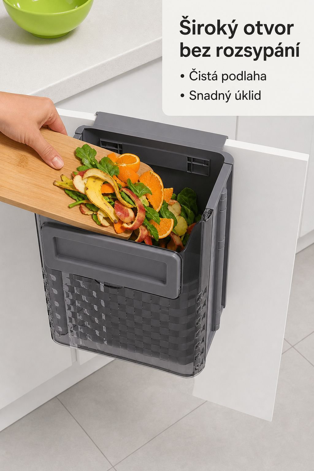 Stylový skládací odpadkový koš do domácí kuchyně