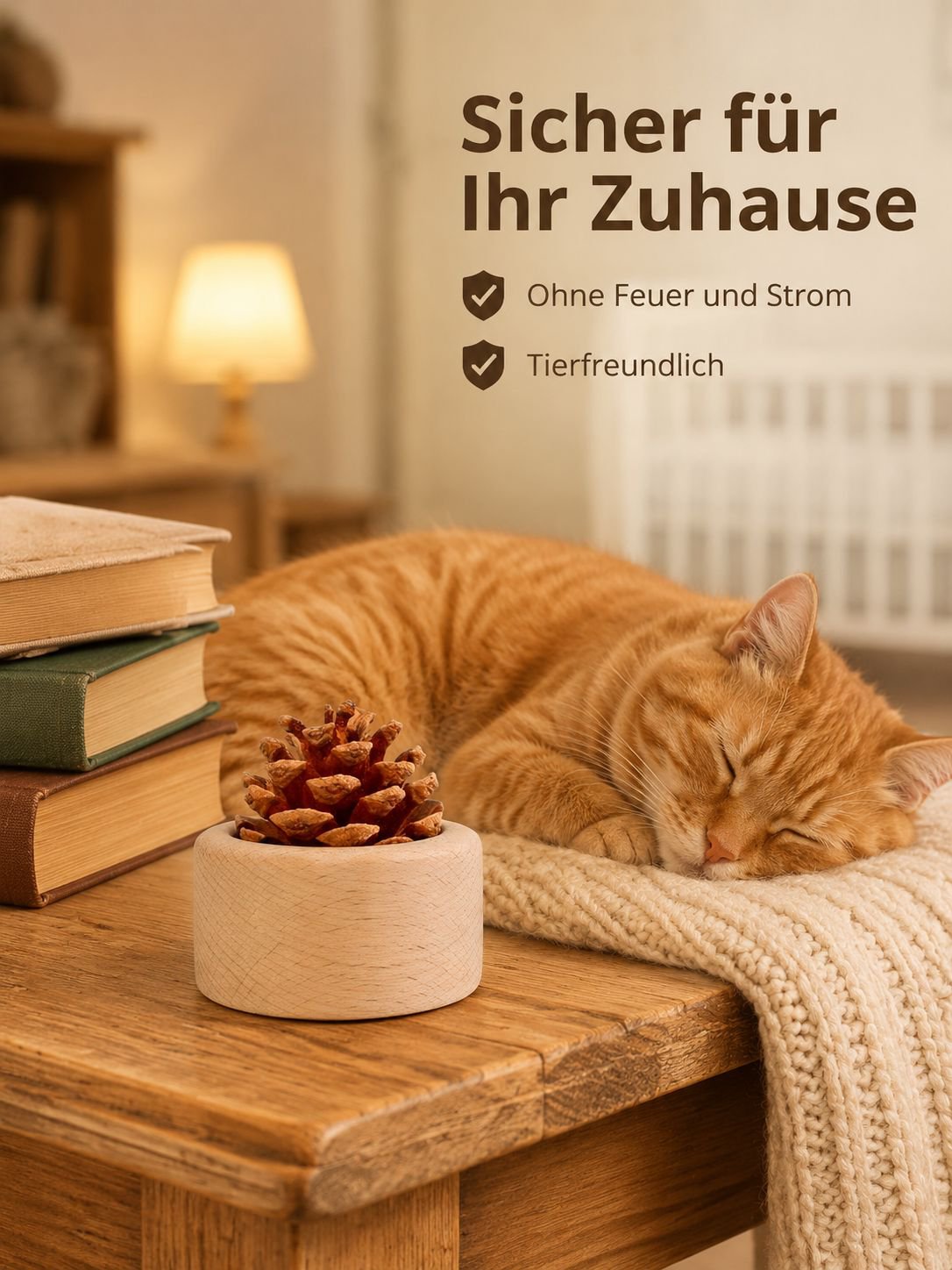 Dekoration mit Kiefernzapfen-Diffusor