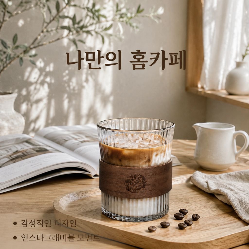 심플 일본식 고붕규산 세로줄 찻잔