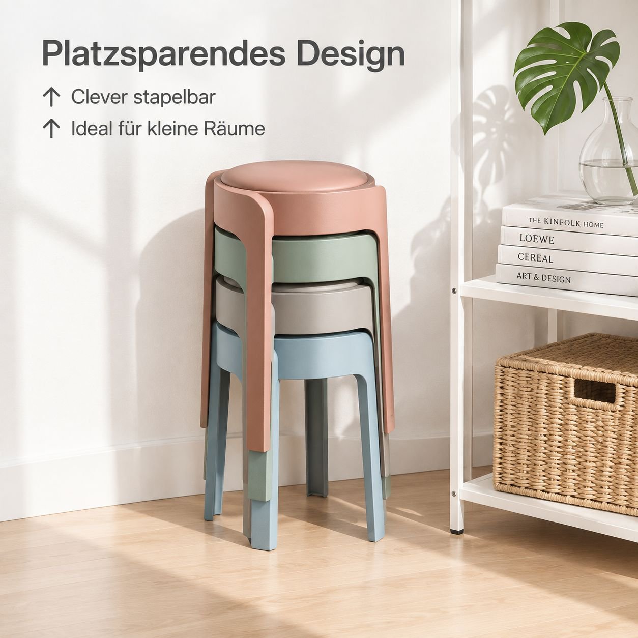 Moderner, schlichter Esszimmerstuhl mit Polster