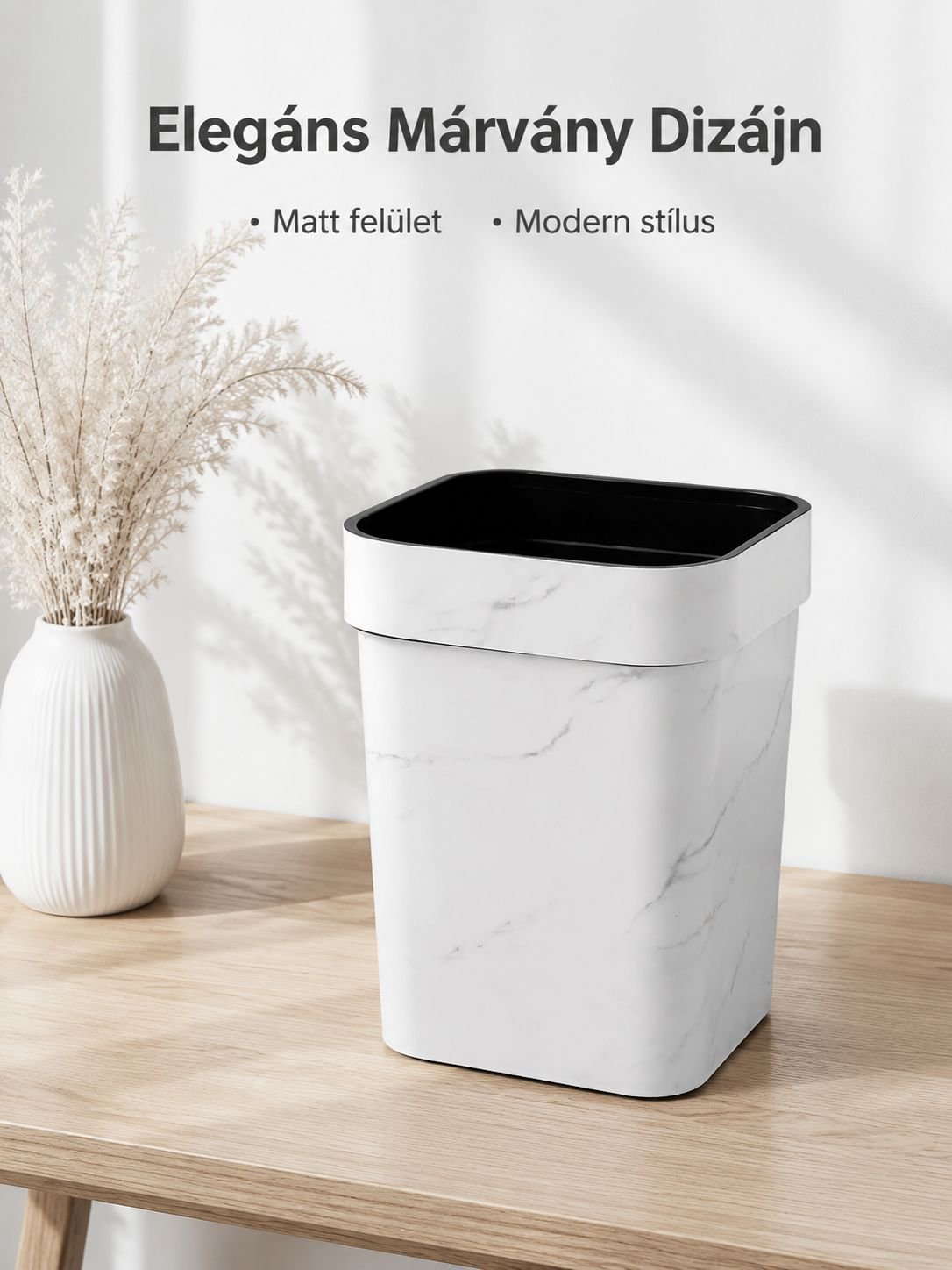 Márvány mintás, elegáns szemetes, nappaliba, hálószobába, fürdőszobába