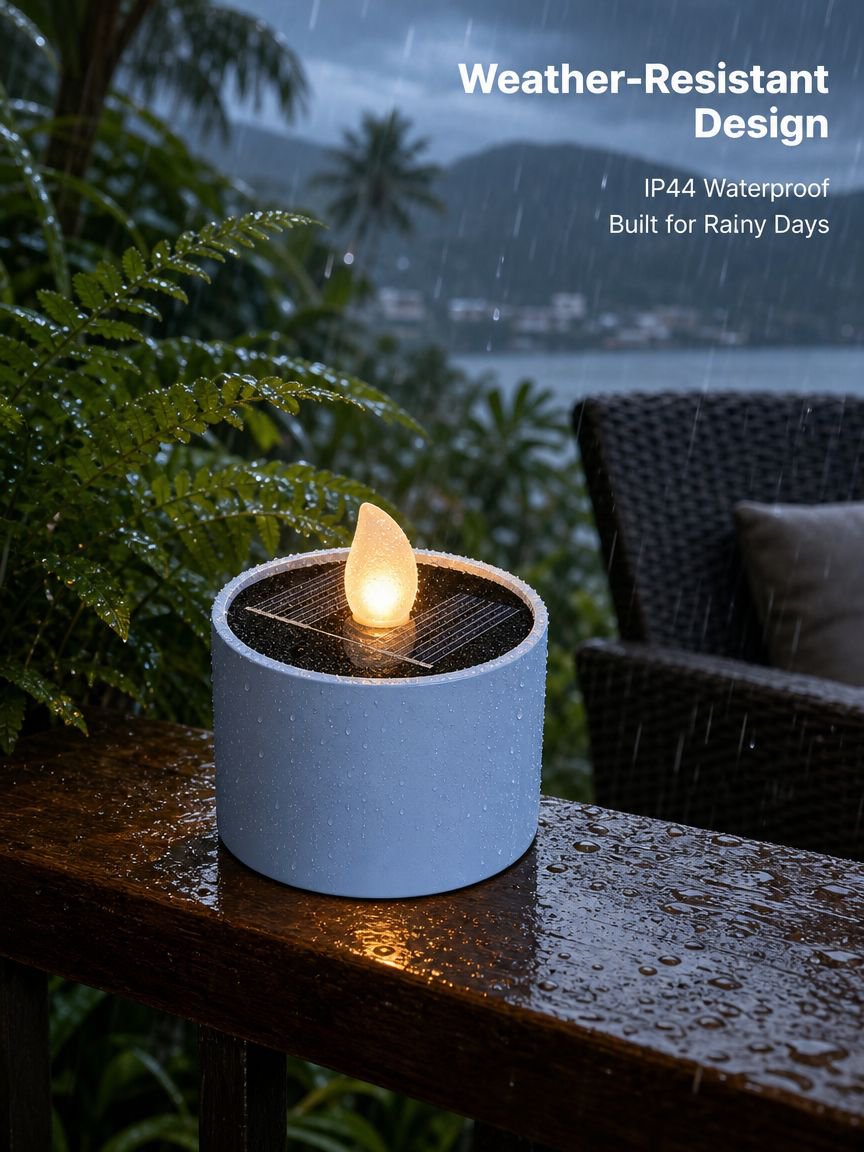 Solar-powered candle night light