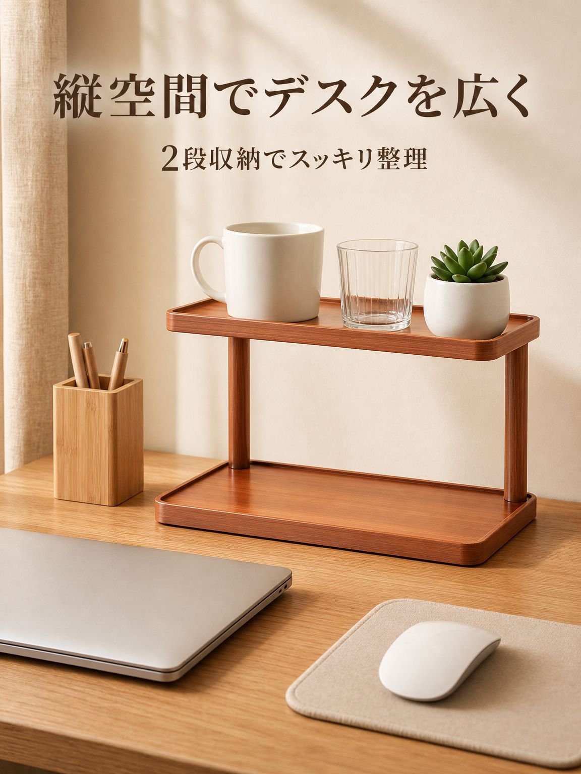 デスクトップ棚用カップオーガナイザー