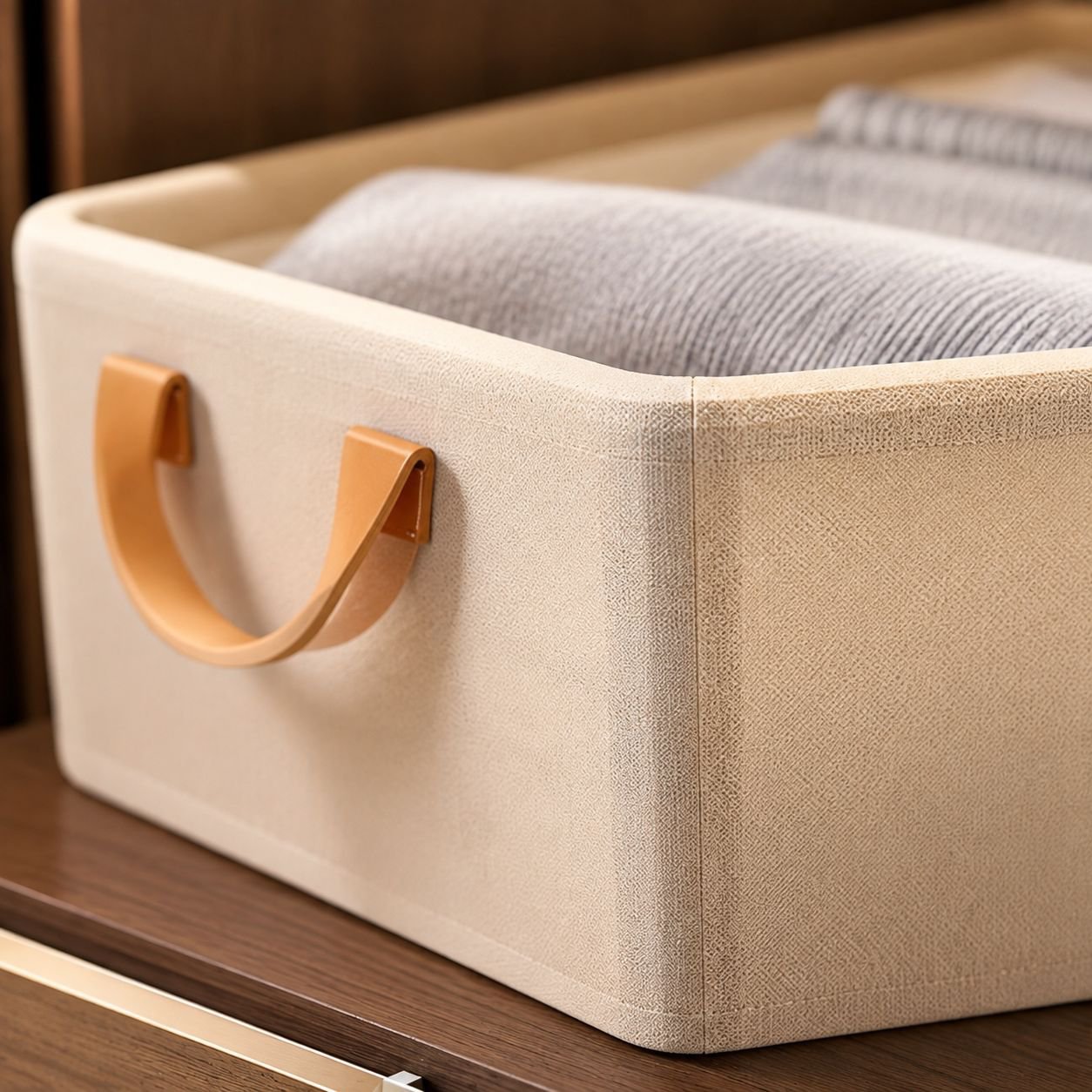Durable storage bin for wardrobe organization