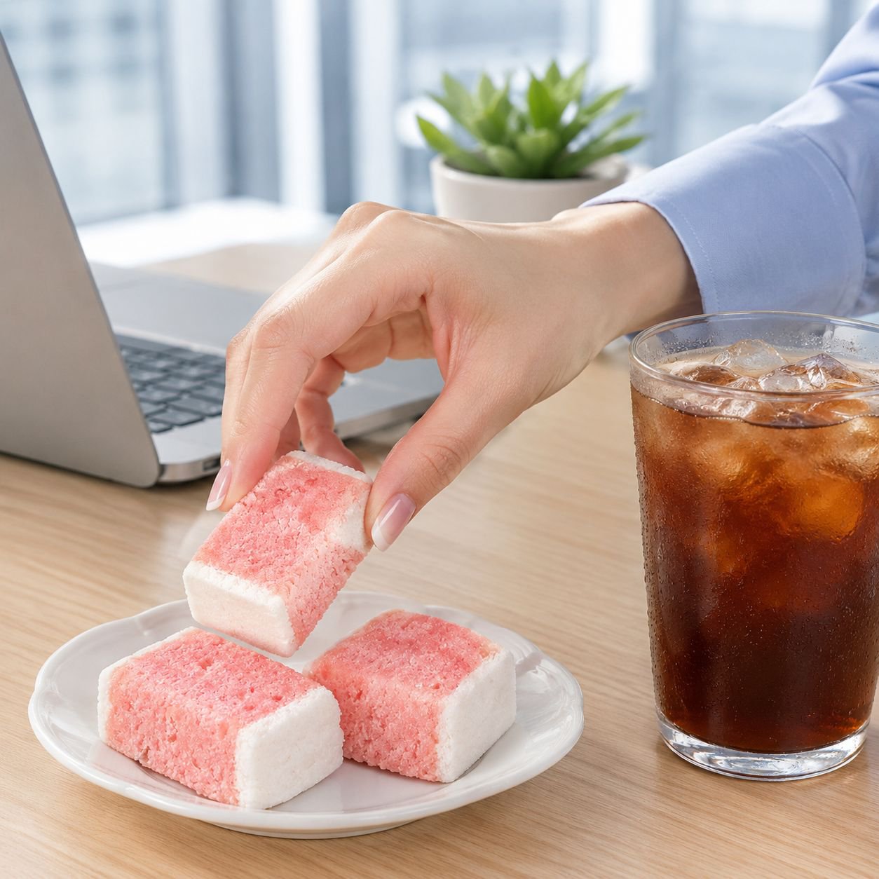 건강 아침 대용 간식 흰 복숭아 우롱 연꽃떡 무설탕 전통 과자