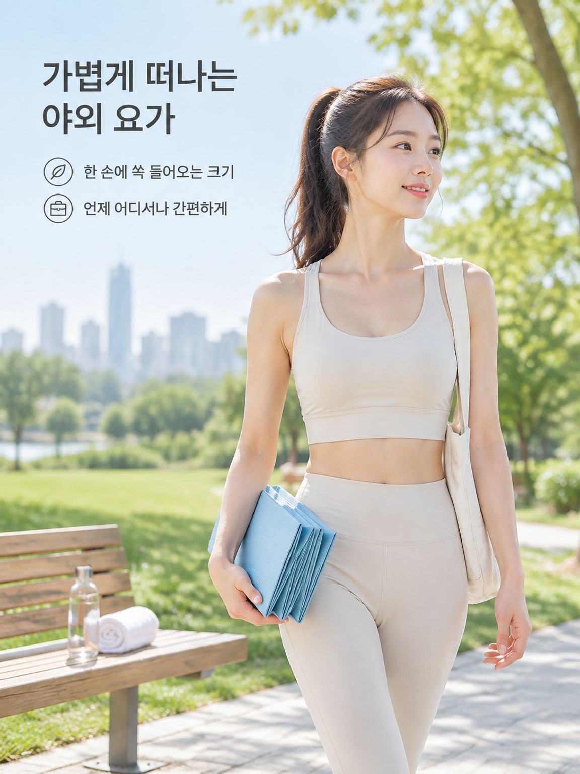 휴대용 접이식 미끄럼 방지 요가 매트