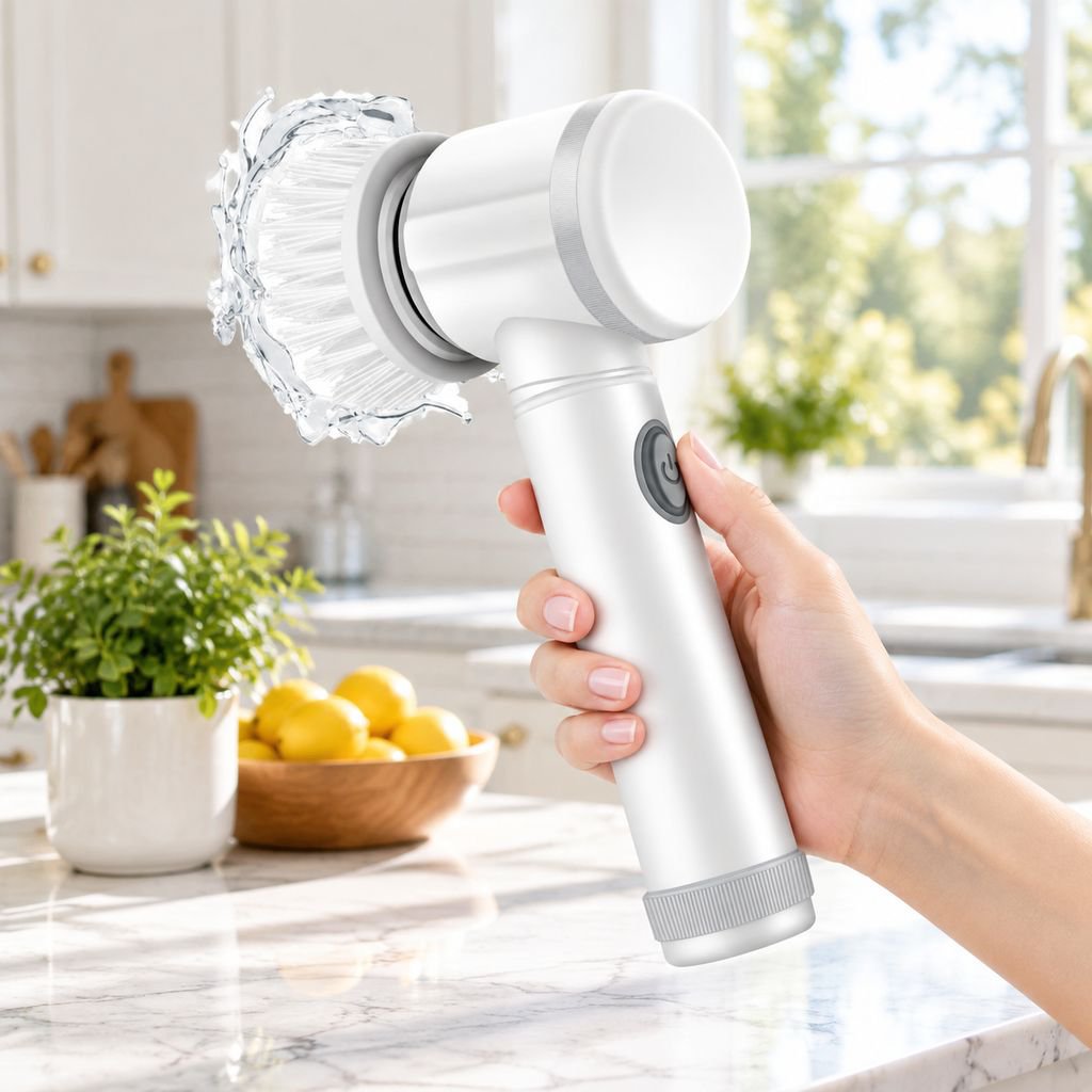 Complete Bathroom Bathtub Sink Cleaning Tool Set on white background