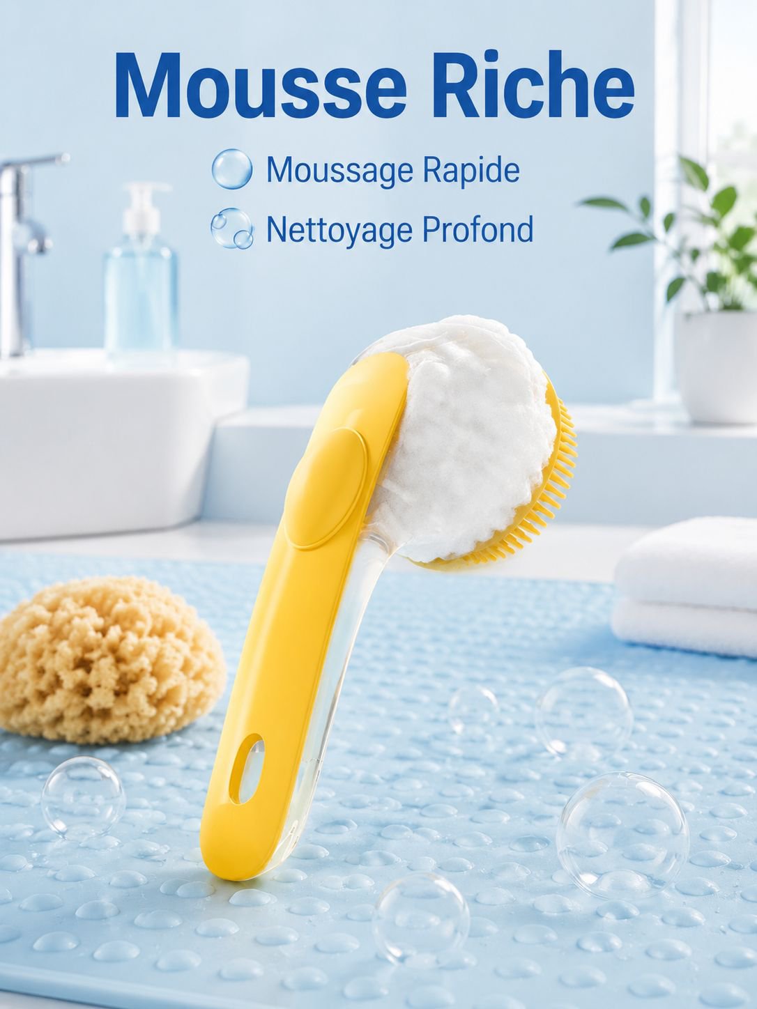 Brosse de nettoyage liquide multifonctionnelle pour shampoing