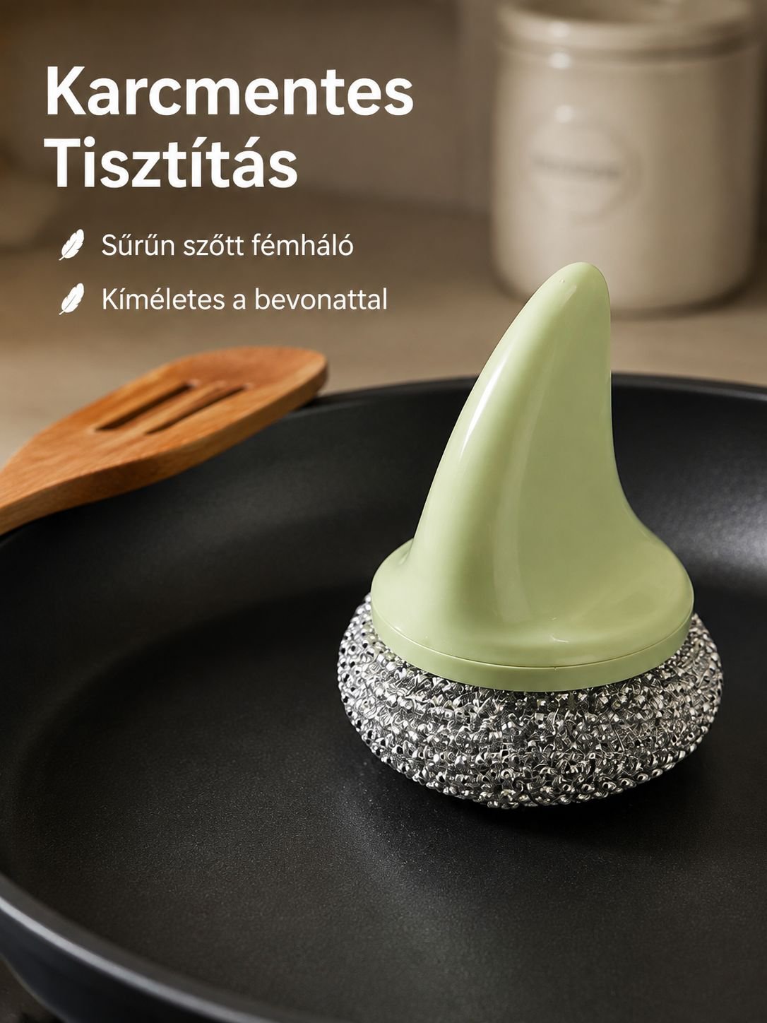 Konyhai tisztító kefe részletes közelképe