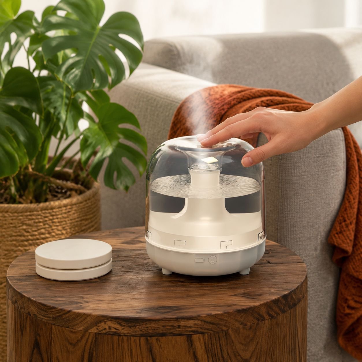 Humidificador silencioso para dormitorio, purificador de aire adecuado para embarazadas
