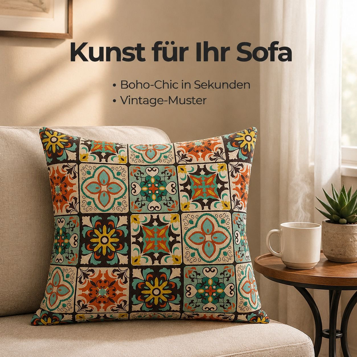 Hochwertiges Sofakissen im Bohème-Stil