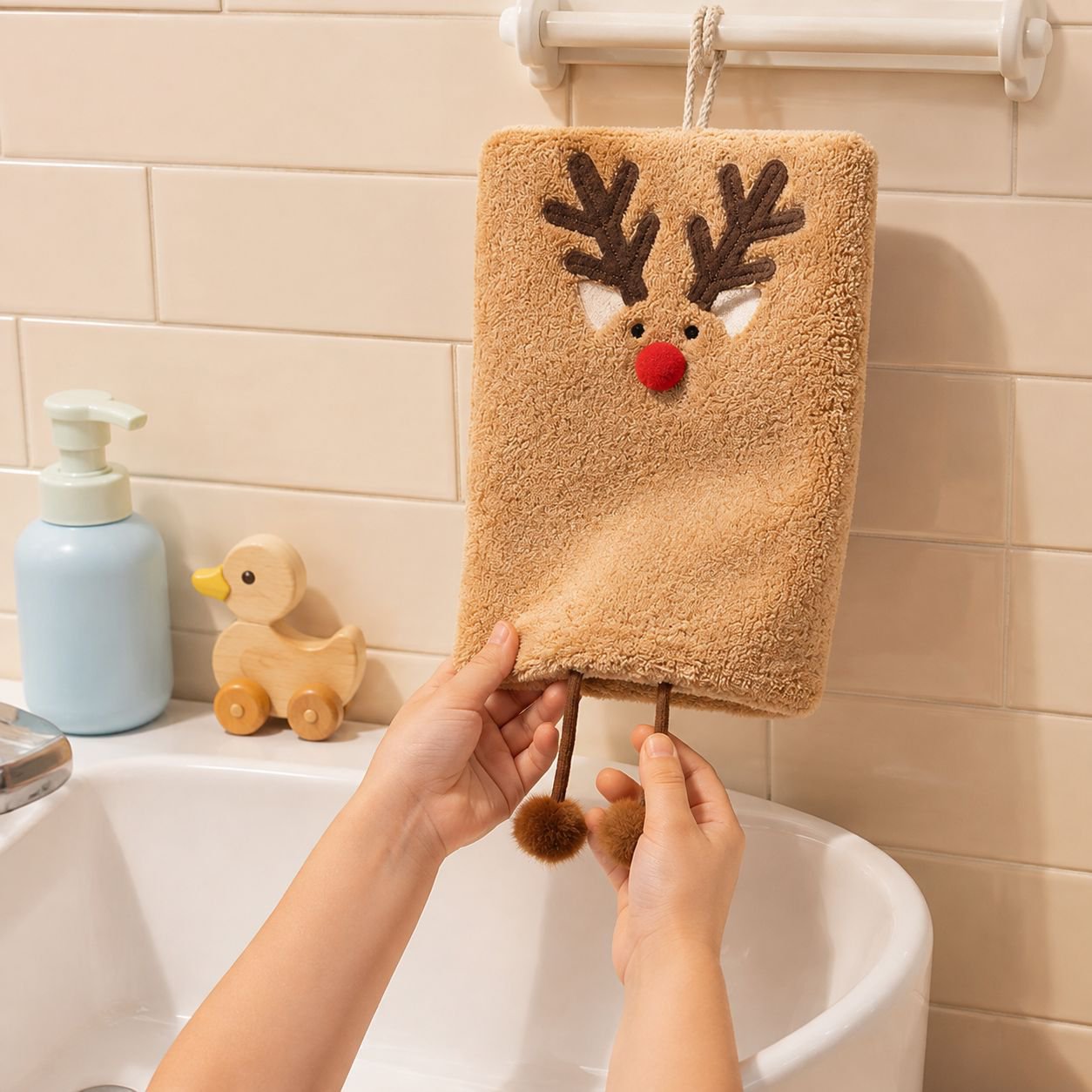 Ultra-soft Christmas decor towel for bathroom