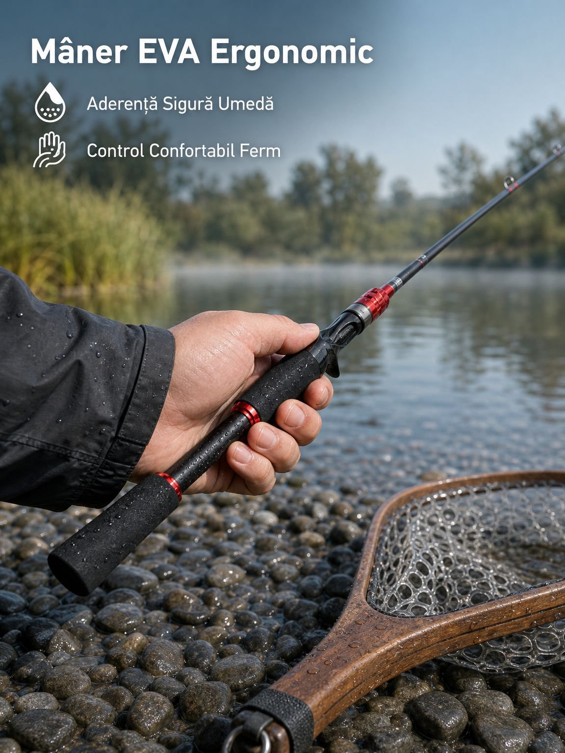 Set complet de undiță de pescuit din carbon