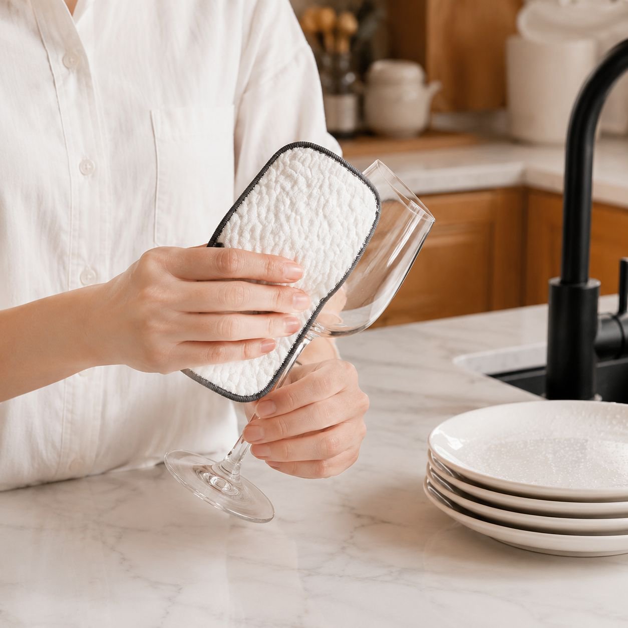Cleaning rag removing heavy oil stains from stovetop
