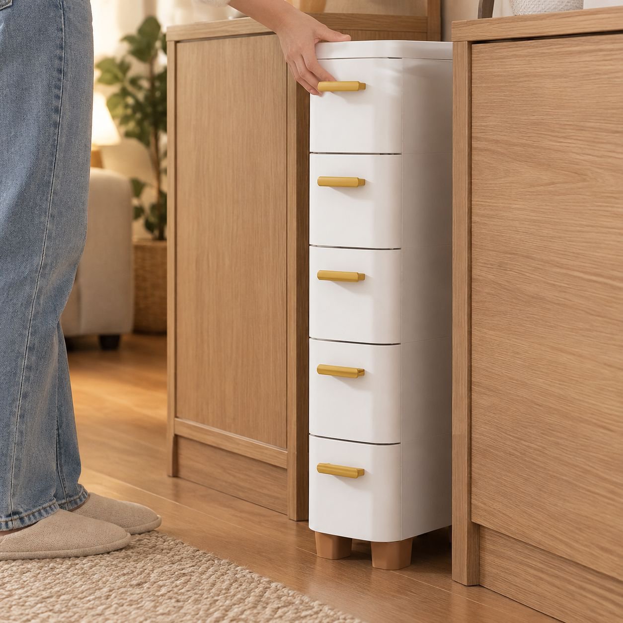 Household Multi-layer Narrow Gap Drawer Organizer Cabinet