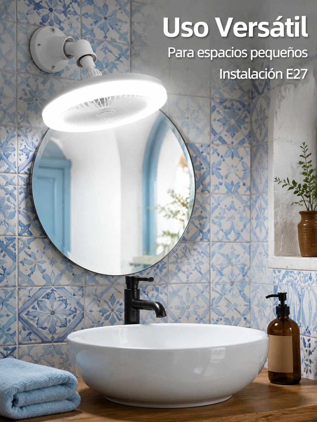 Ventilateur de plafond avec lampe E27
