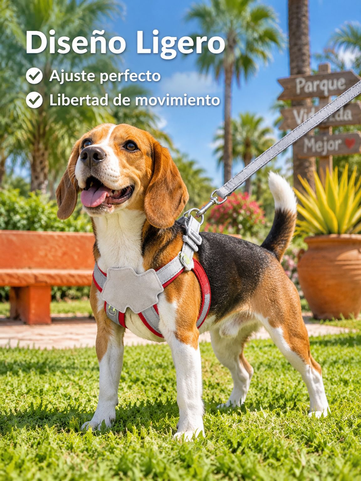 Correa reflectante para mascotas, transpirable