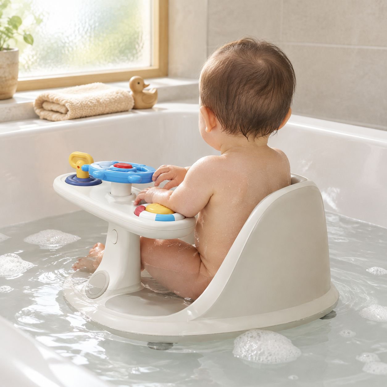 Baby Badesitz Sicherer Badesessel mit Spielzeug