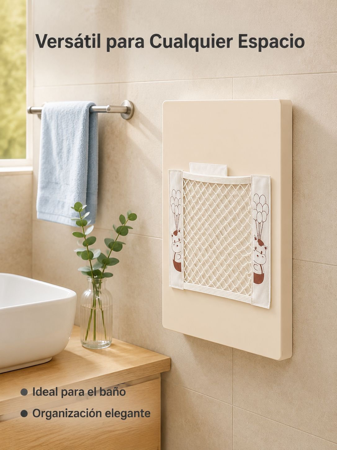 Soporte organizador multifuncional de bolsas de basura de plástico para cocina, colgante de pared