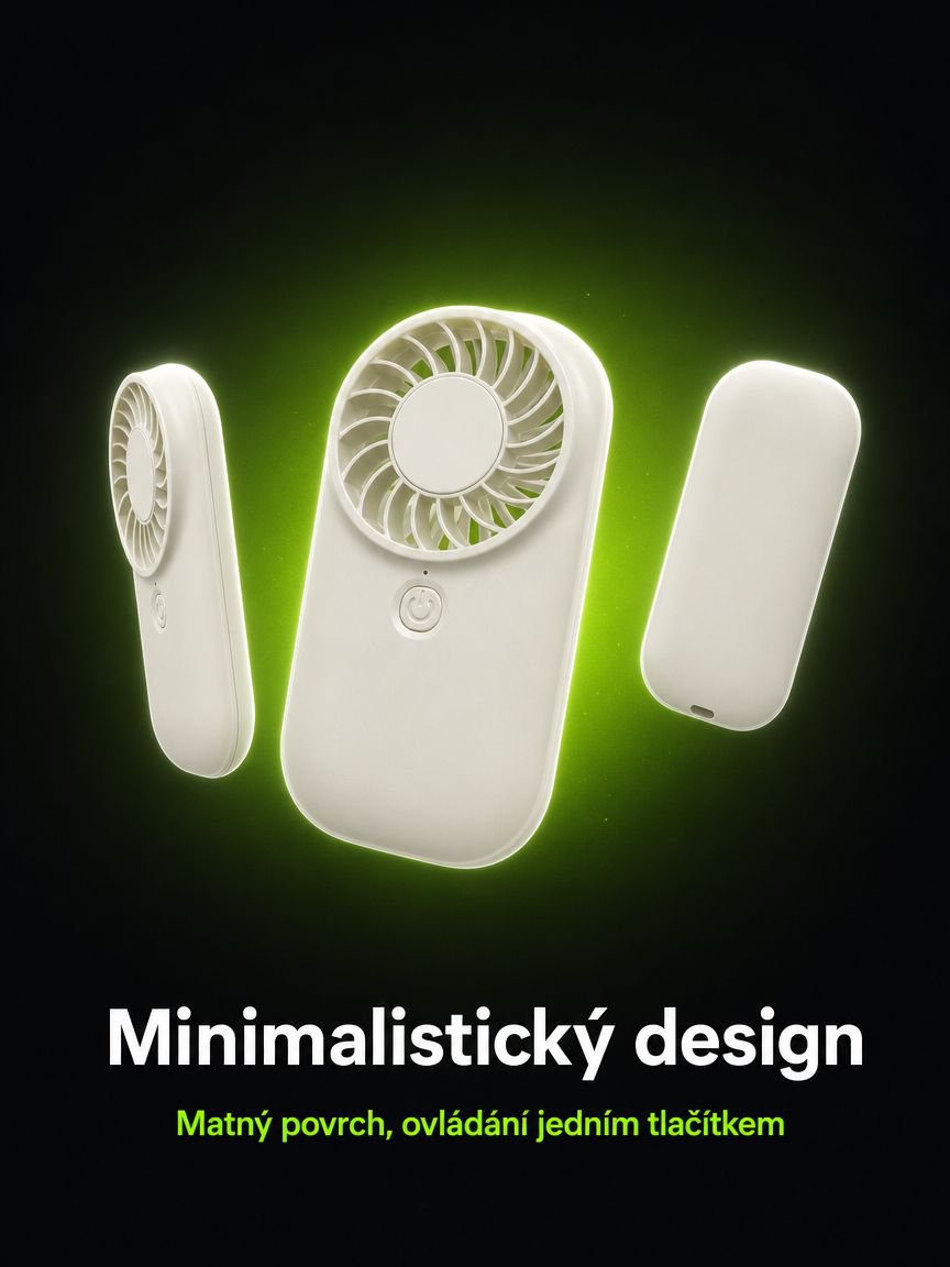 Detailní záběr na nabíjecí port ventilátoru