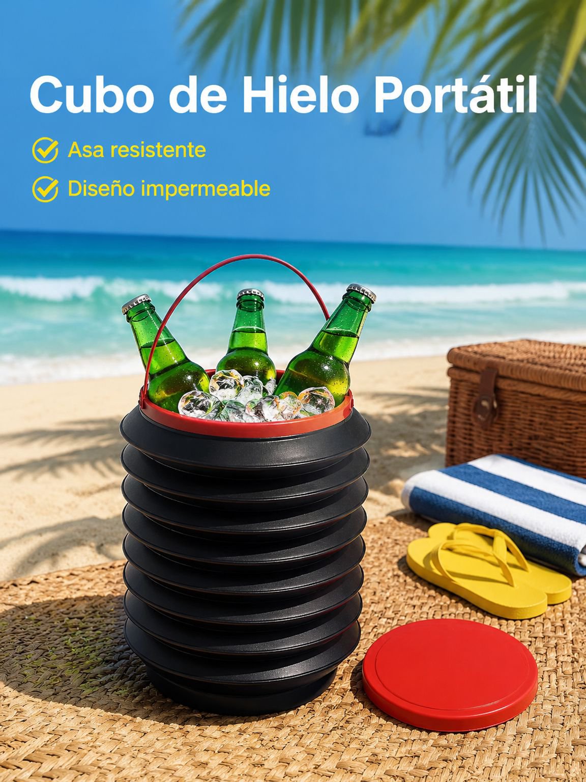 Cubo de basura telescópico montado en el vehículo