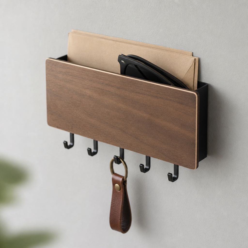Soporte multifuncional para llaves de madera maciza sin agujeros