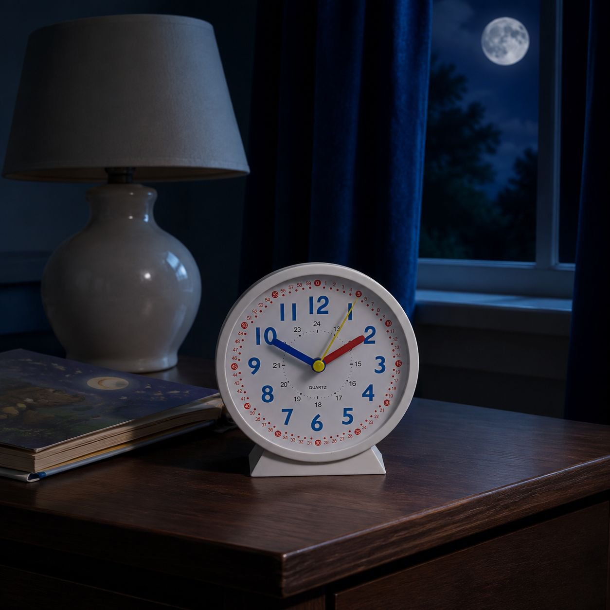 Child-friendly silent clock for home education
