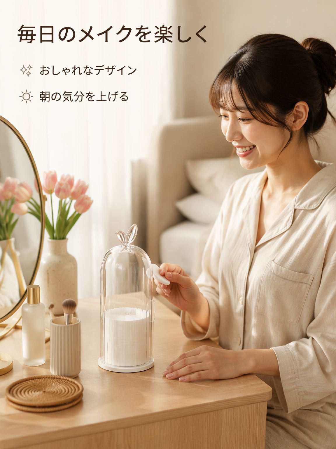 防塵回転式化粧品収納