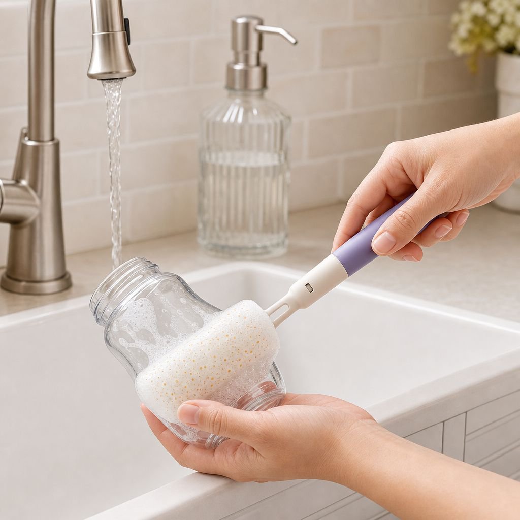 2-in-1 Baby Bottle and Nipple Cleaning Brush Set for Travel