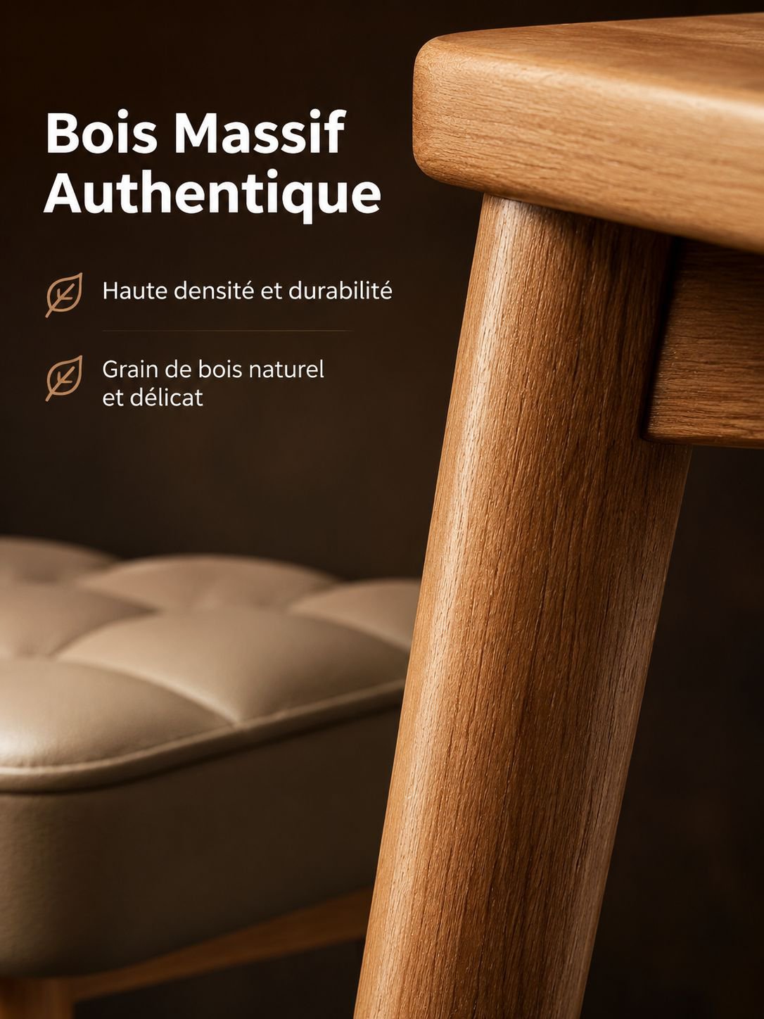 Chaise en bois massif chinoise avec détails sculptés