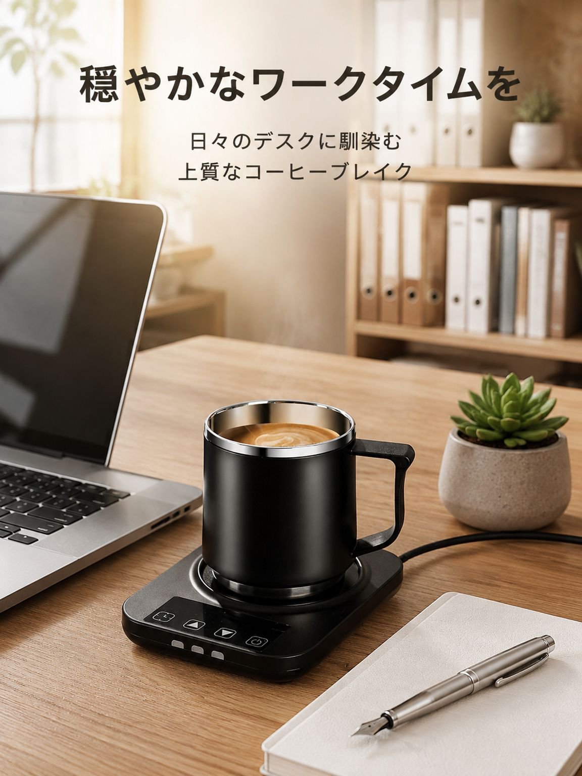 高級感のあるステンレス製コーヒーマグカップ