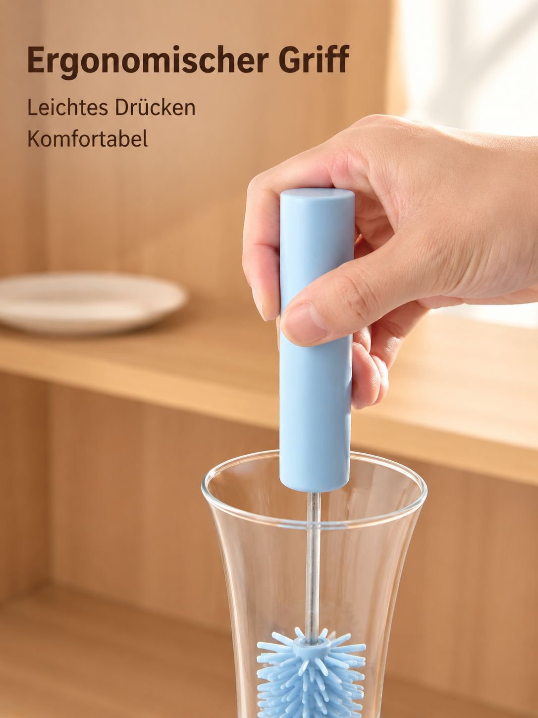 Edelstahl-Druck-Rotations-Flaschenbürste