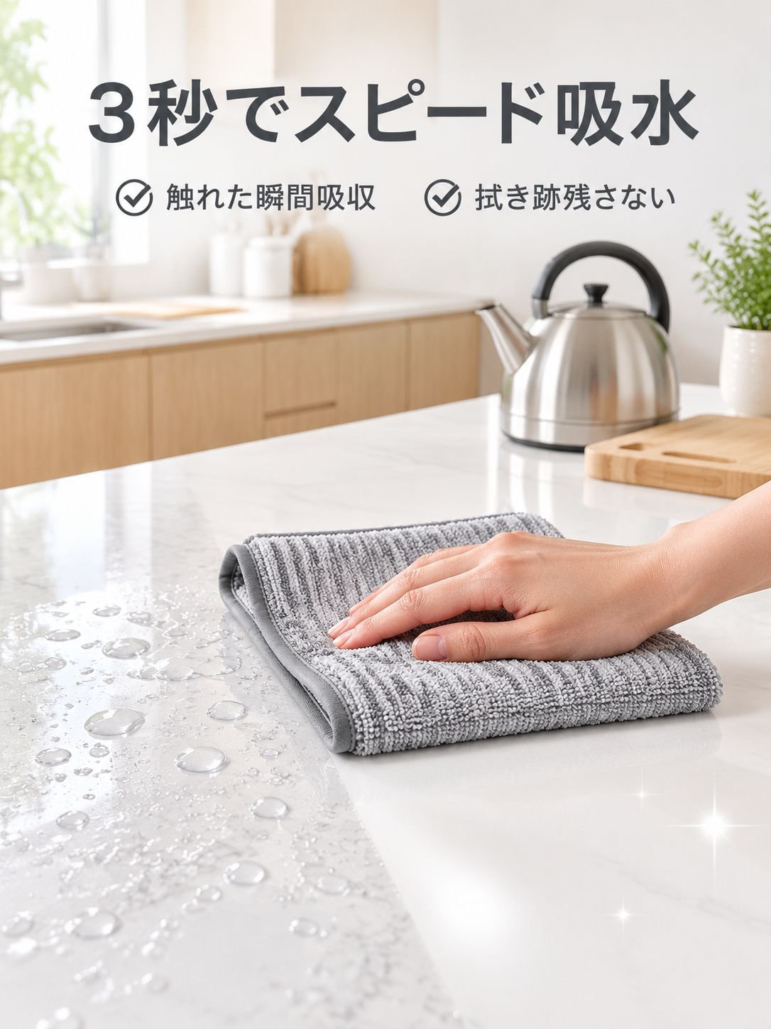 キッチン専用 吸水ふきん 毛羽立ちにくい 家庭用掃除クロス