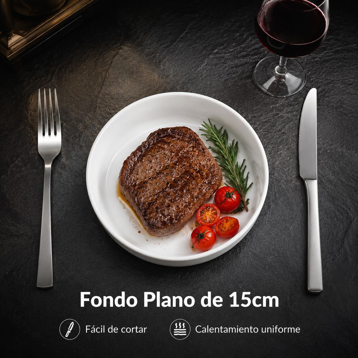 Plato de cerámica blanco puro