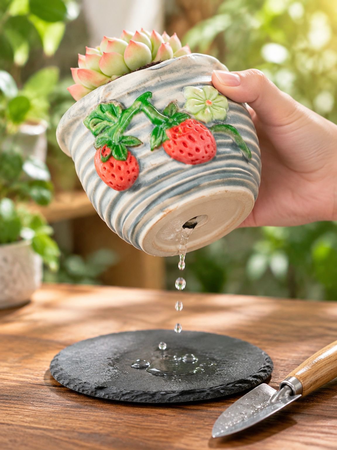 Petits pots d'intérieur avec pot en céramique